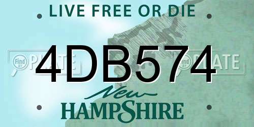4DB574 New Hampshire License Plate