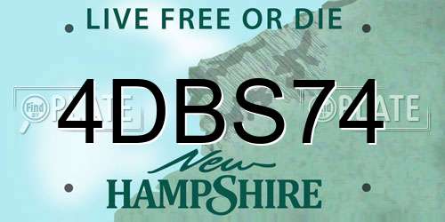 4DBS74 New Hampshire License Plate