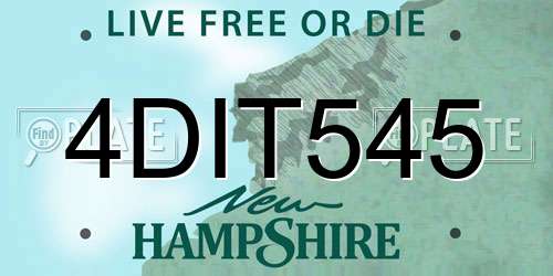 4DIT545 New Hampshire License Plate