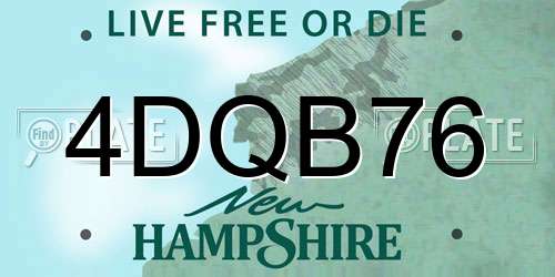 4DQB76 New Hampshire License Plate