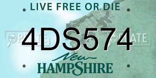 4DS574 New Hampshire License Plate