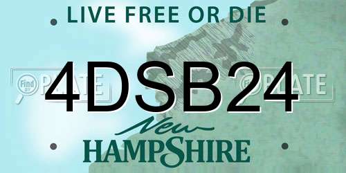4DSB24 New Hampshire License Plate