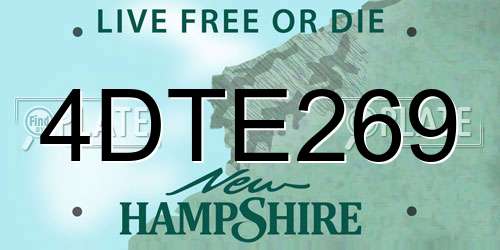 4DTE269 New Hampshire License Plate