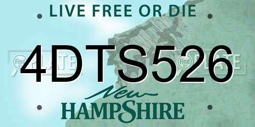 4DTS526 New Hampshire License Plate