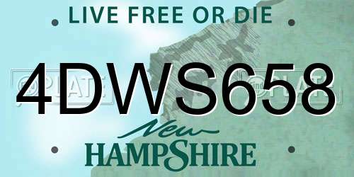 4DWS658 New Hampshire License Plate