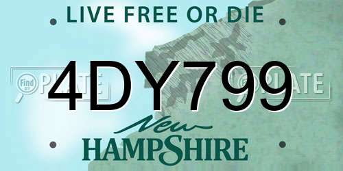 4DY799 New Hampshire License Plate