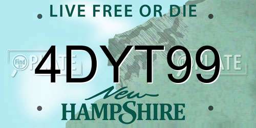 4DYT99 New Hampshire License Plate