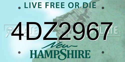 4DZ2967 New Hampshire License Plate