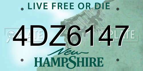 4DZ6147 New Hampshire License Plate