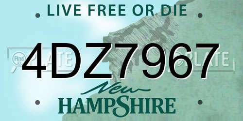 4DZ7967 New Hampshire License Plate