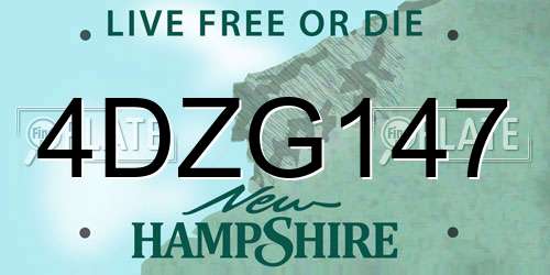 4DZG147 New Hampshire License Plate