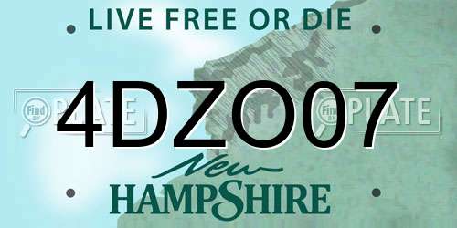 4DZO07 New Hampshire License Plate