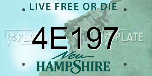 4E197 New Hampshire License Plate