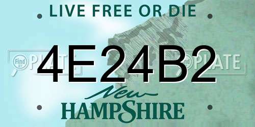 4E24B2 New Hampshire License Plate