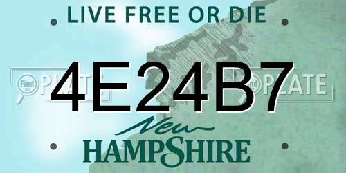 4E24B7 New Hampshire License Plate