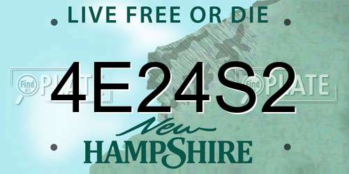 4E24S2 New Hampshire License Plate