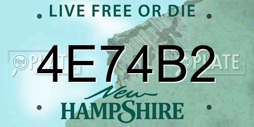 4E74B2 New Hampshire License Plate