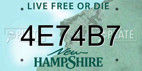 4E74B7 New Hampshire License Plate