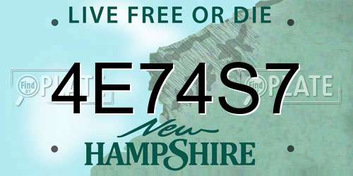 4E74S7 New Hampshire License Plate