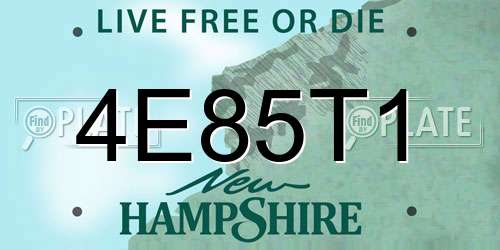 4E85T1 New Hampshire License Plate