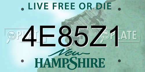 4E85Z1 New Hampshire License Plate