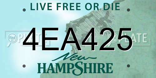 4EA425 New Hampshire License Plate