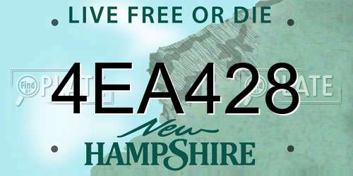 4EA428 New Hampshire License Plate