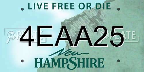 4EAA25 New Hampshire License Plate