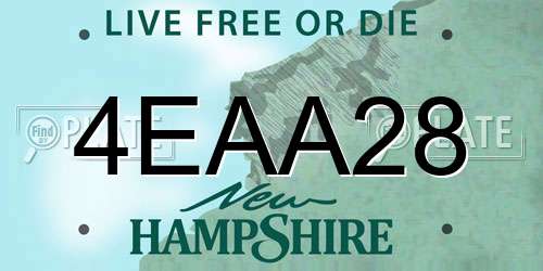 4EAA28 New Hampshire License Plate