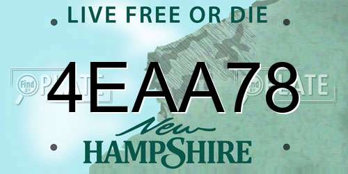4EAA78 New Hampshire License Plate