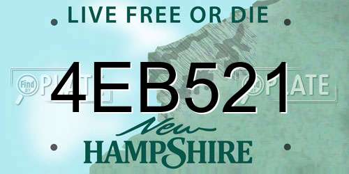 4EB521 New Hampshire License Plate