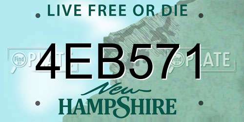 4EB571 New Hampshire License Plate