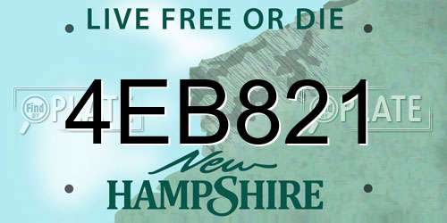 4EB821 New Hampshire License Plate