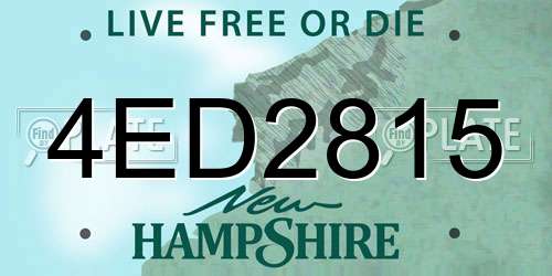 4ED2815 New Hampshire License Plate