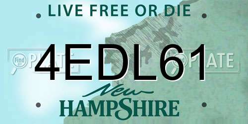 4EDL61 New Hampshire License Plate
