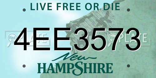 4EE3573 New Hampshire License Plate