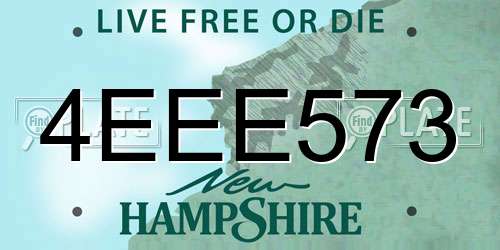 4EEE573 New Hampshire License Plate