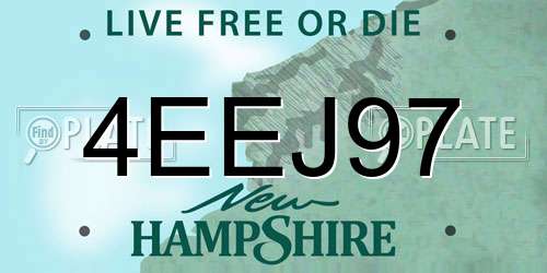 4EEJ97 New Hampshire License Plate