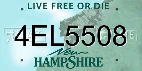 4EL5508 New Hampshire License Plate