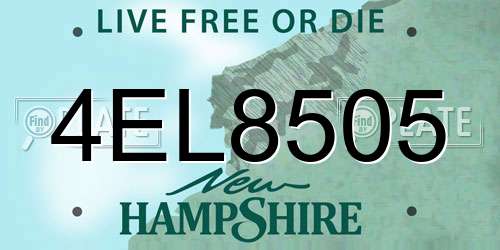 4EL8505 New Hampshire License Plate