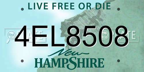 4EL8508 New Hampshire License Plate