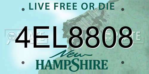 4EL8808 New Hampshire License Plate