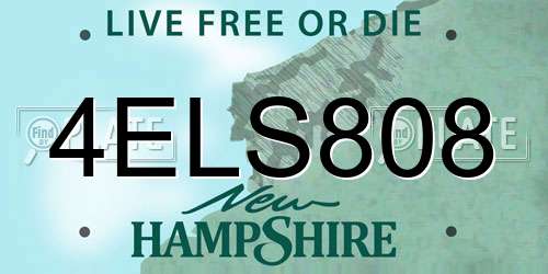 4ELS808 New Hampshire License Plate