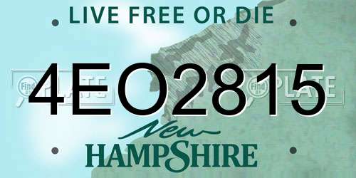 4EO2815 New Hampshire License Plate