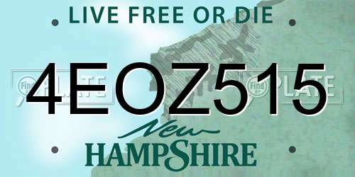 4EOZ515 New Hampshire License Plate