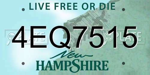 4EQ7515 New Hampshire License Plate