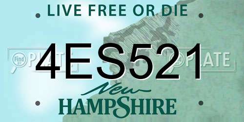 4ES521 New Hampshire License Plate