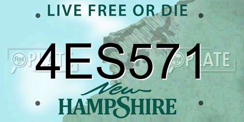 4ES571 New Hampshire License Plate