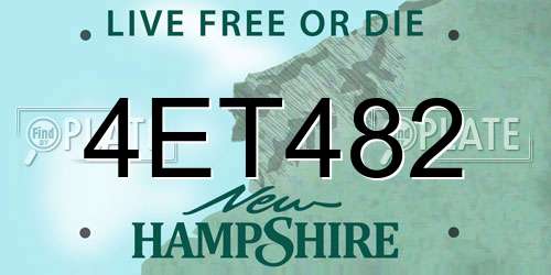 4ET482 New Hampshire License Plate