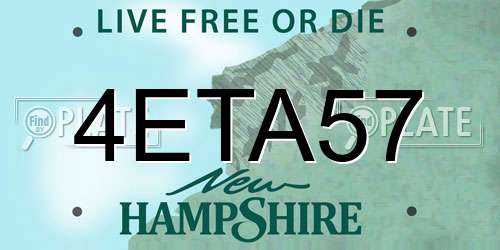 4ETA57 New Hampshire License Plate